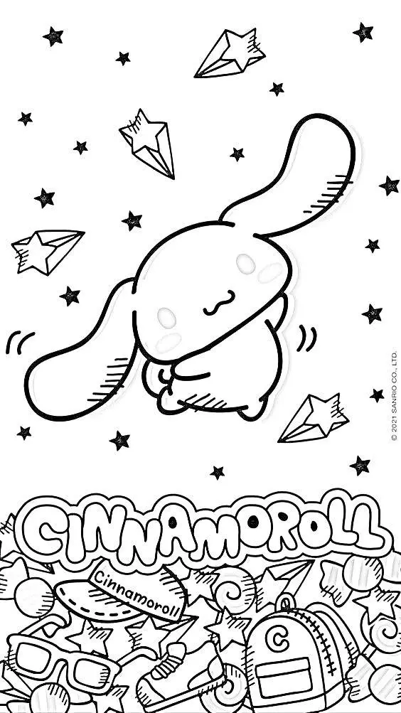 Cinnamoroll kleurplaat voor kinderen91