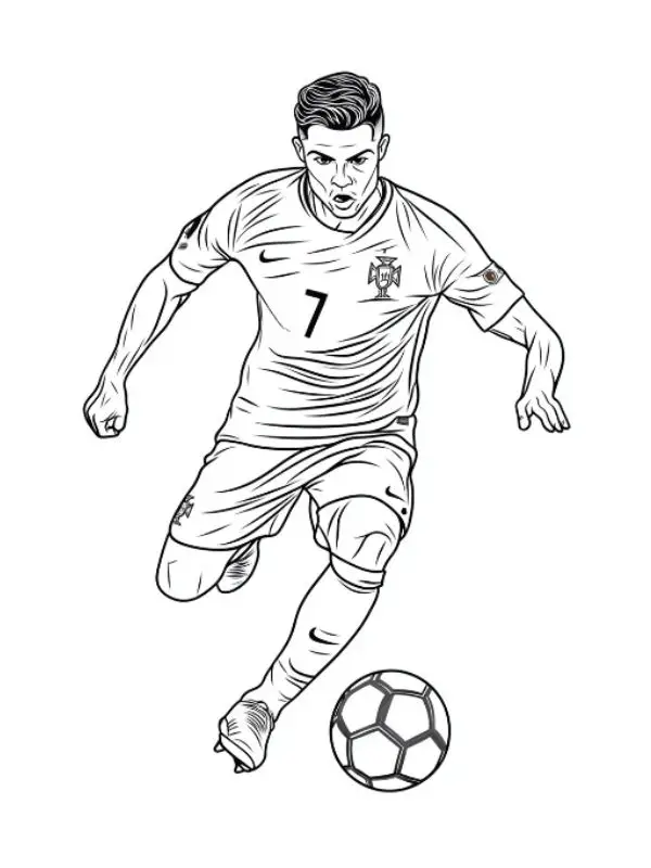 Cristiano ronaldo kleurplaat unieke9