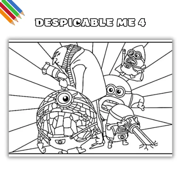 30+ Latest Despicable Me 4 Coloring Pages | Kleur-v-Kind
