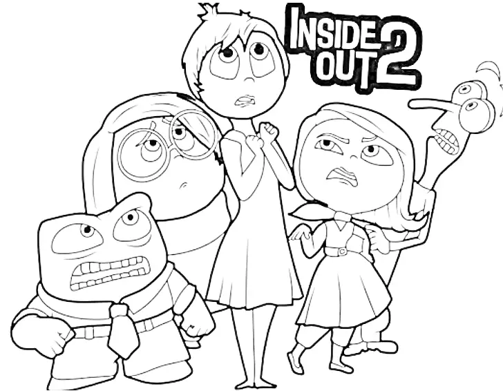 Inside Out 2 kleurplaat voor kinderen24