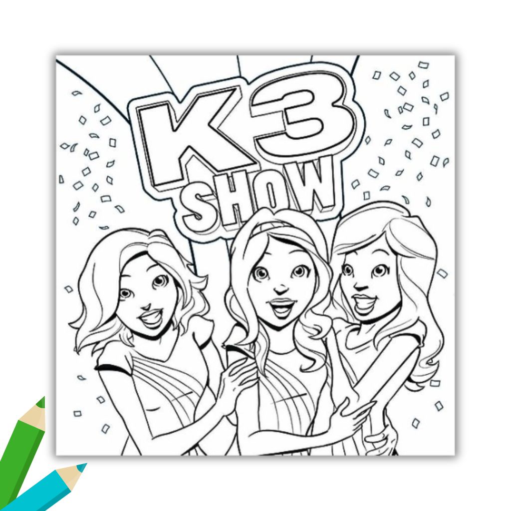 K3 kleurplaat thumbnail