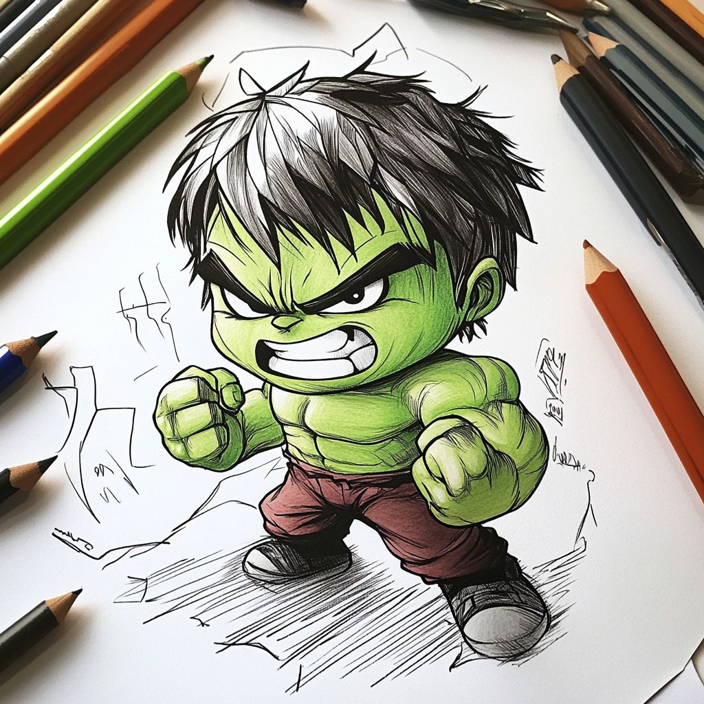 Kleurplaat Hulk thumbnail