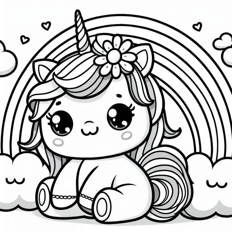Kleurplaat Unicorn Regenboog Unieke | Download En Print