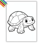 Kleurplaat schildpad thumbnail