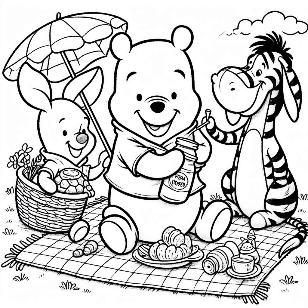 Kleurplaten Winnie the Pooh gratis printen