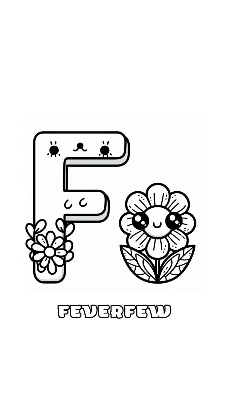 Раскраска Цветы с буквой F для детей для изучения