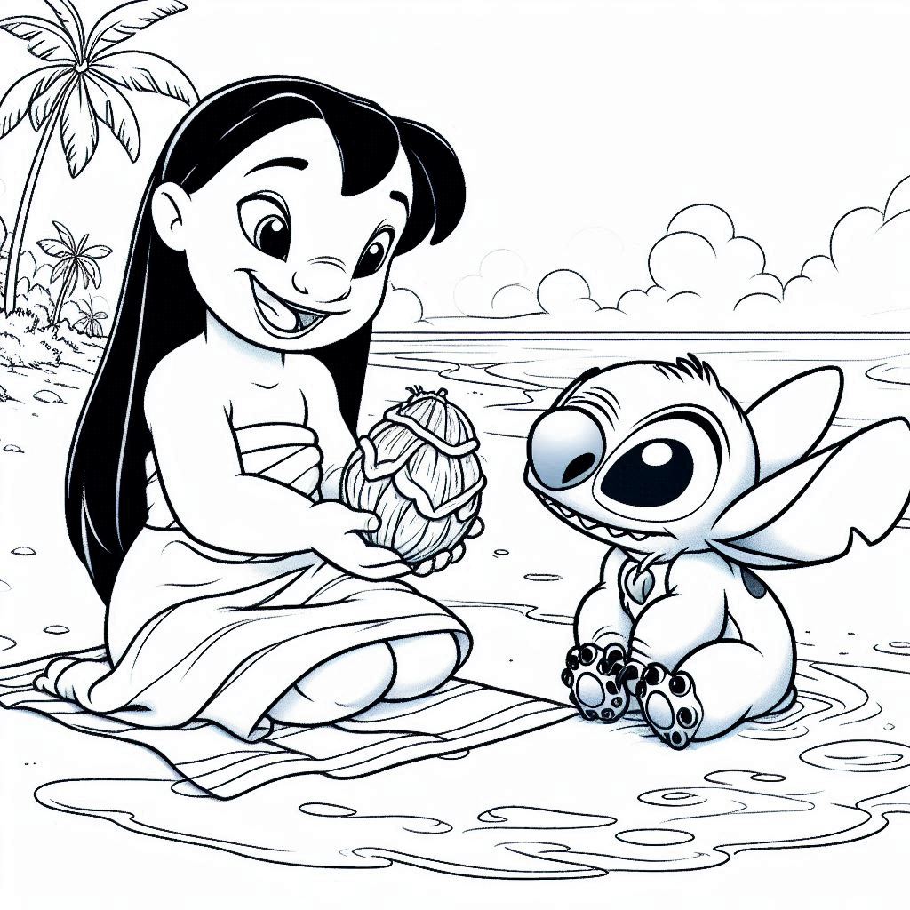 Lilo en Stitch kleurplaat unieke22