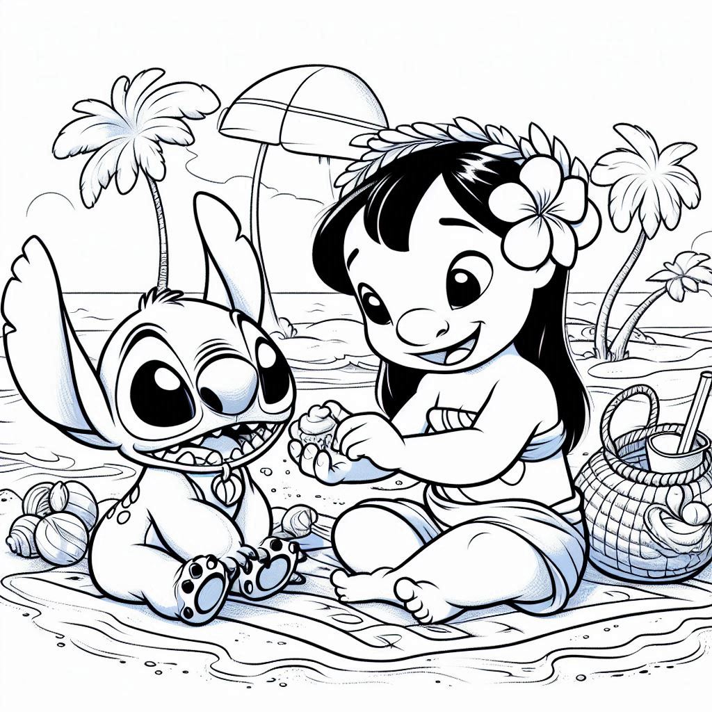 Lilo en Stitch kleurplaat unieke26