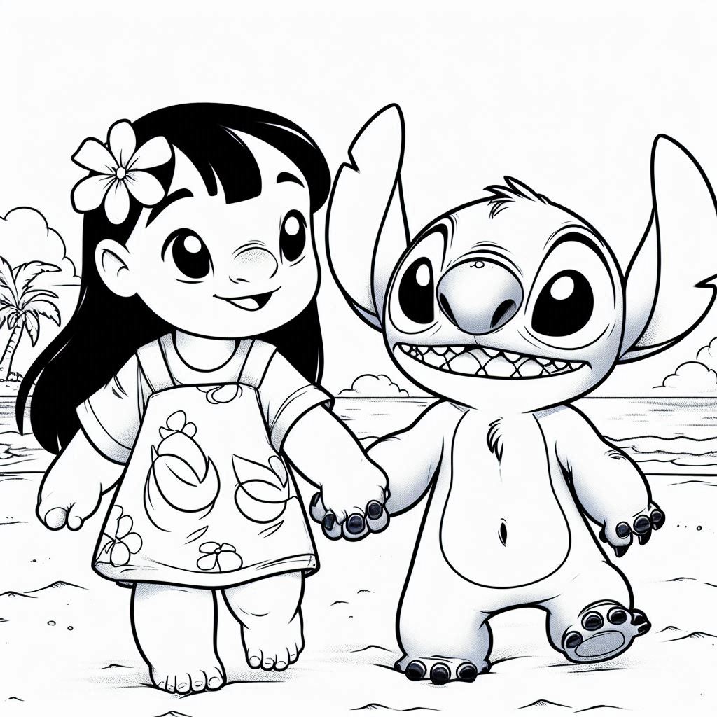 Lilo en Stitch kleurplaat unieke36