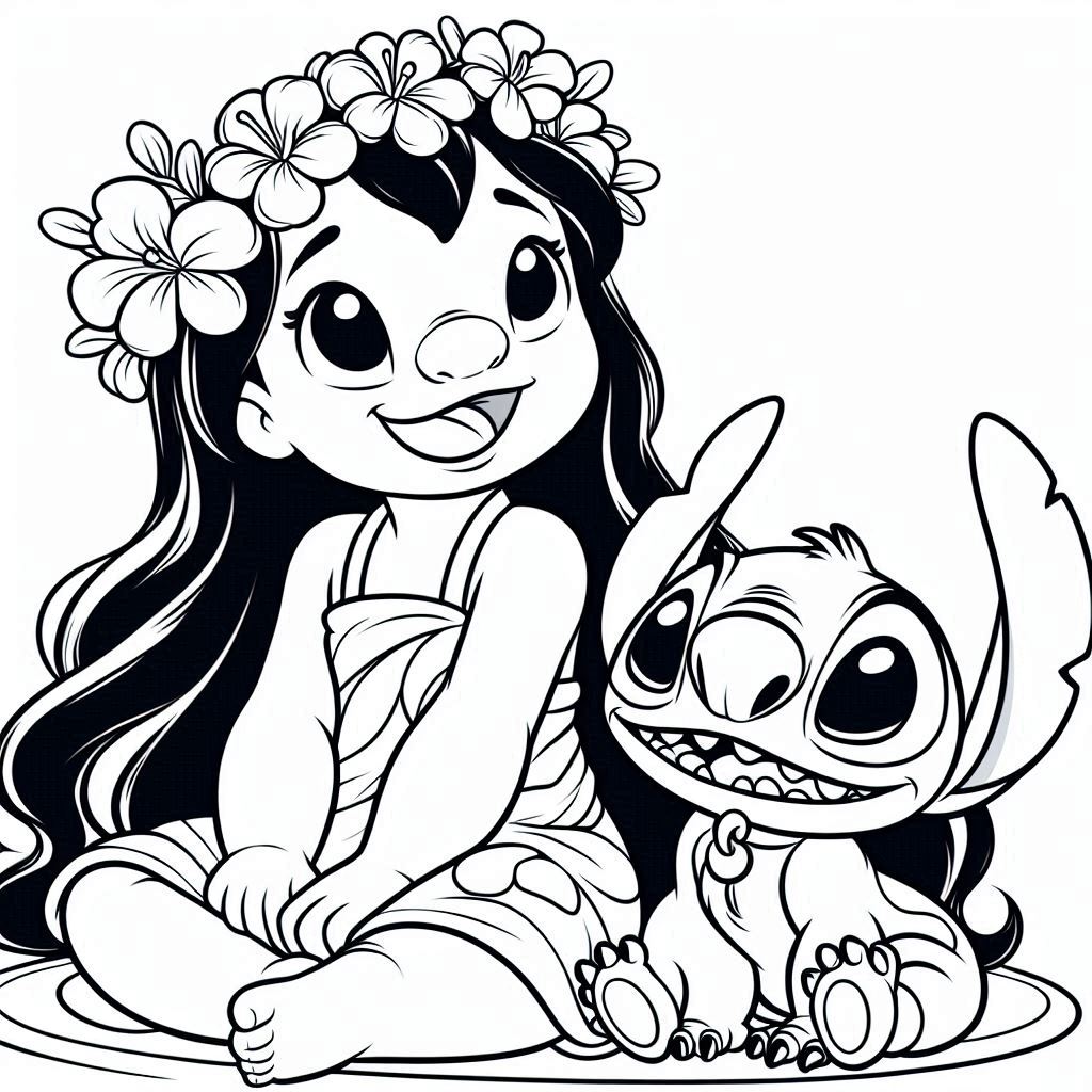 Lilo en Stitch kleurplaat unieke4