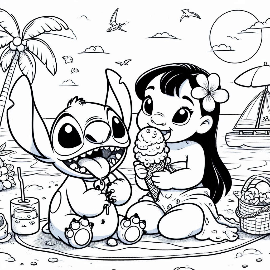 Lilo en Stitch kleurplaat unieke51