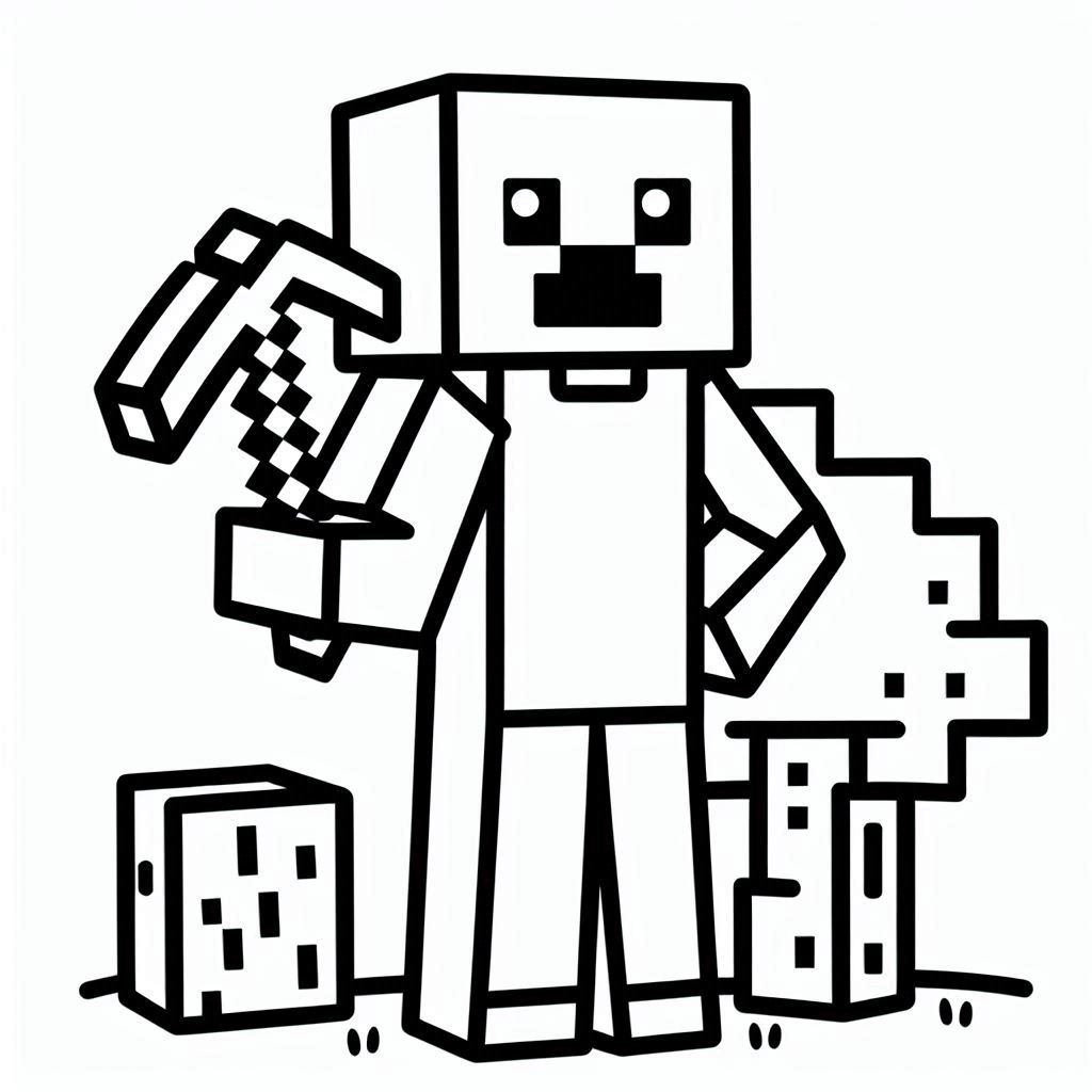 Minecraft kleurplaat voor kinderen10