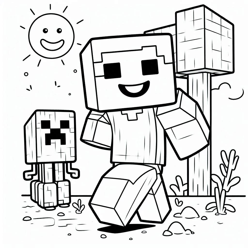 Minecraft kleurplaat voor kinderen14