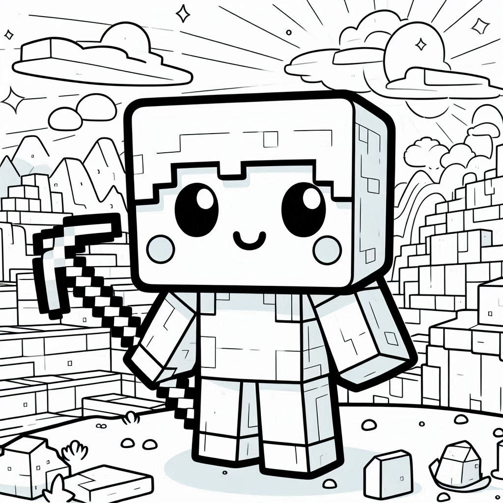 Minecraft kleurplaat voor kinderen19