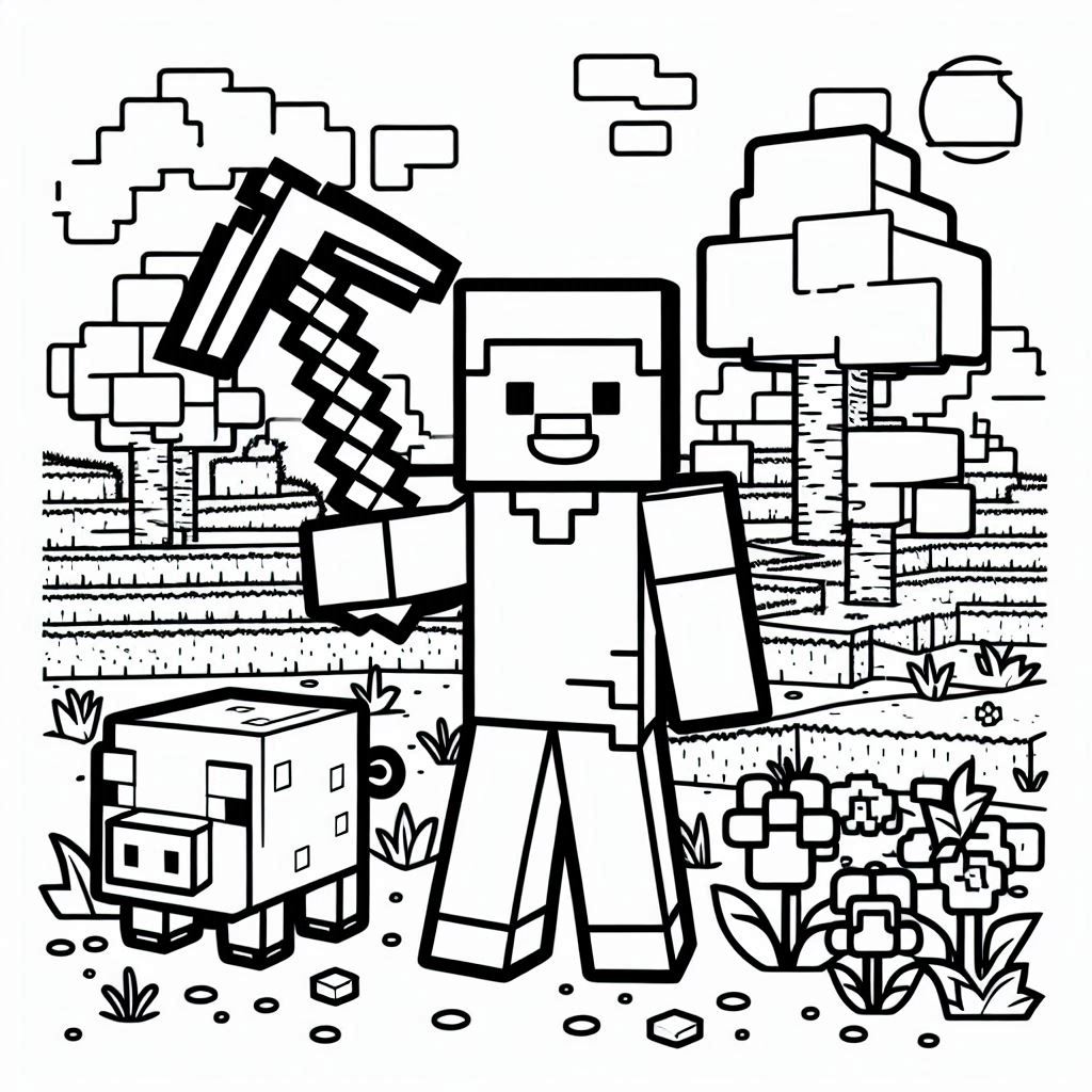 Minecraft kleurplaat voor kinderen22