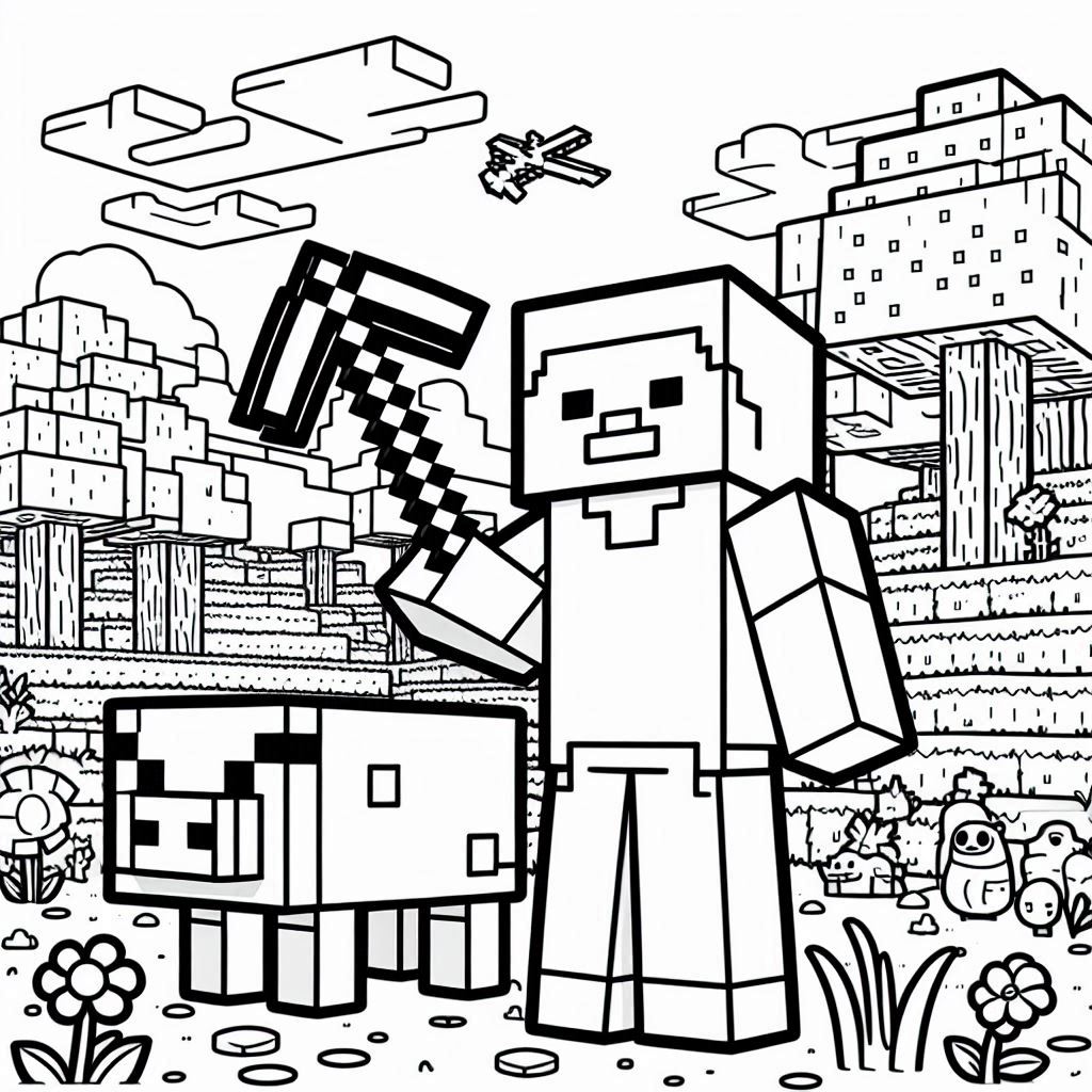 Minecraft kleurplaat voor kinderen24