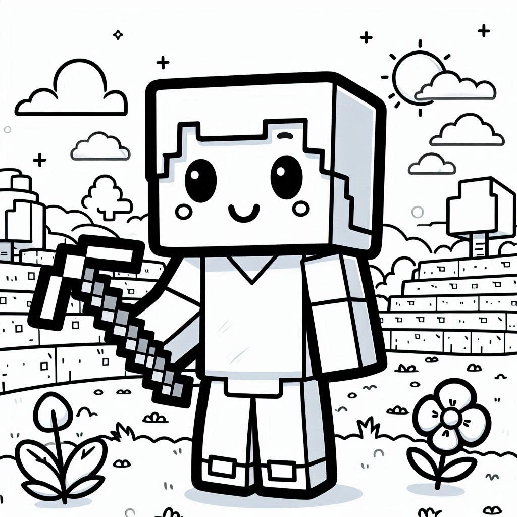 Minecraft kleurplaat voor kinderen25