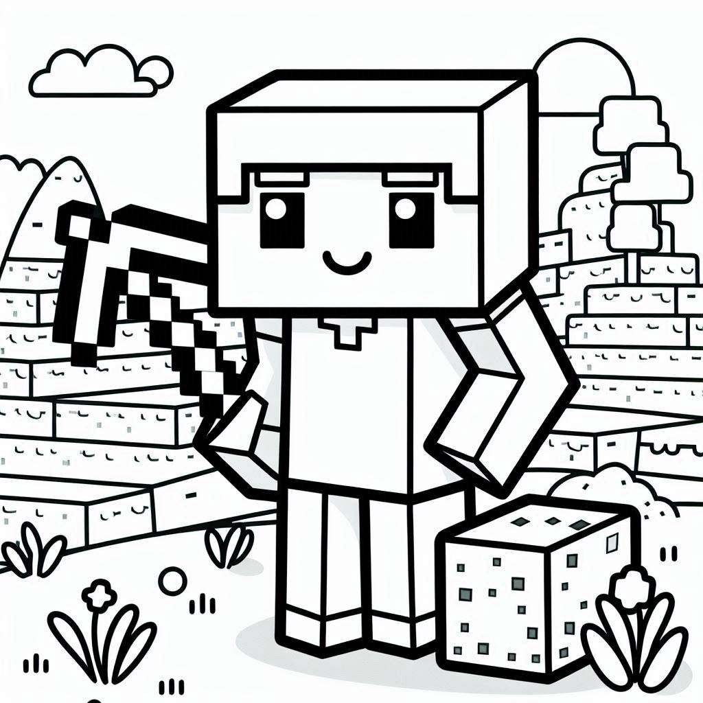 Minecraft kleurplaat voor kinderen32