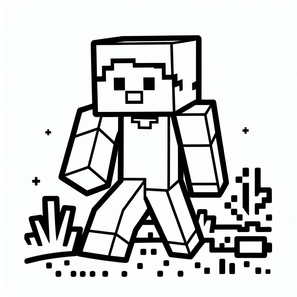 Minecraft kleurplaat voor kinderen36