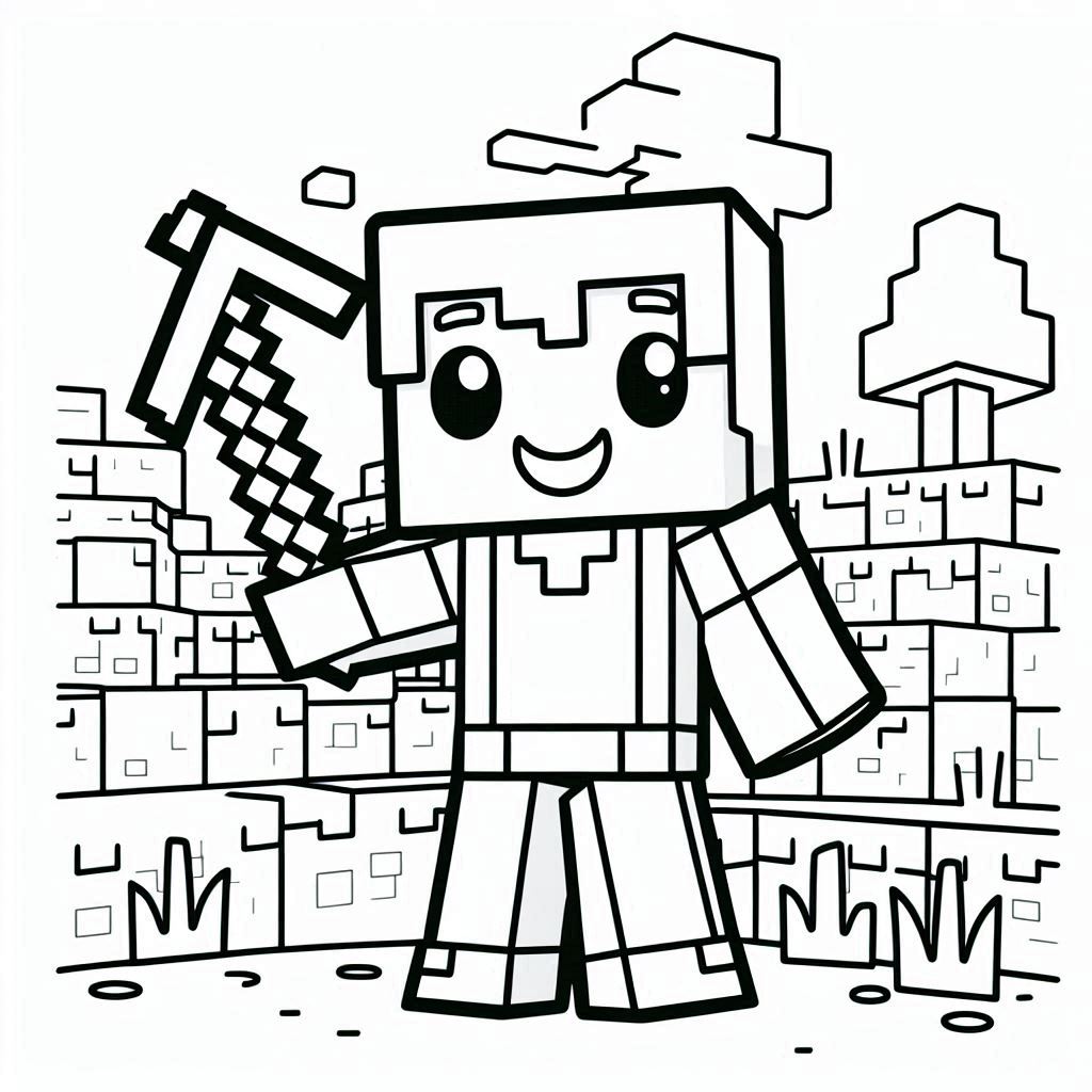 Minecraft kleurplaat voor kinderen52