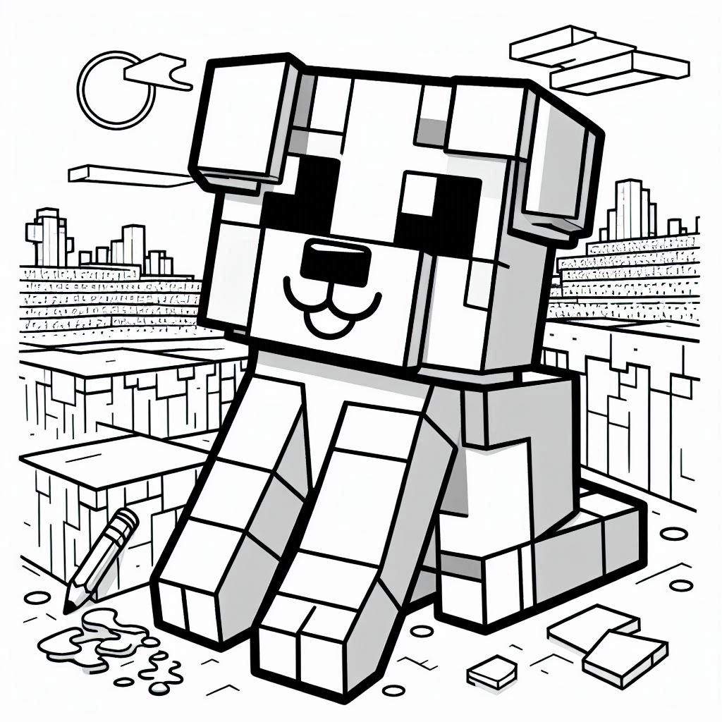 Minecraft kleurplaat voor kinderen53