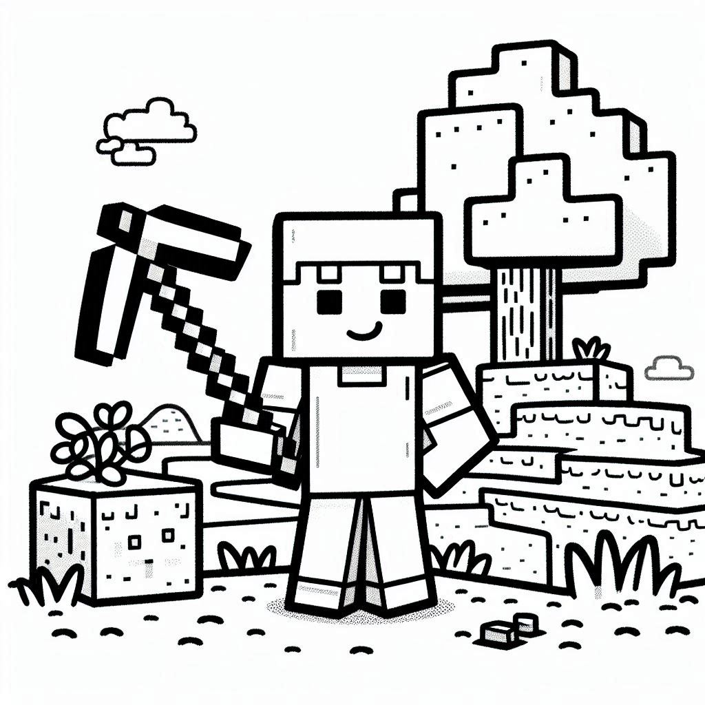 Minecraft kleurplaat voor kinderen58