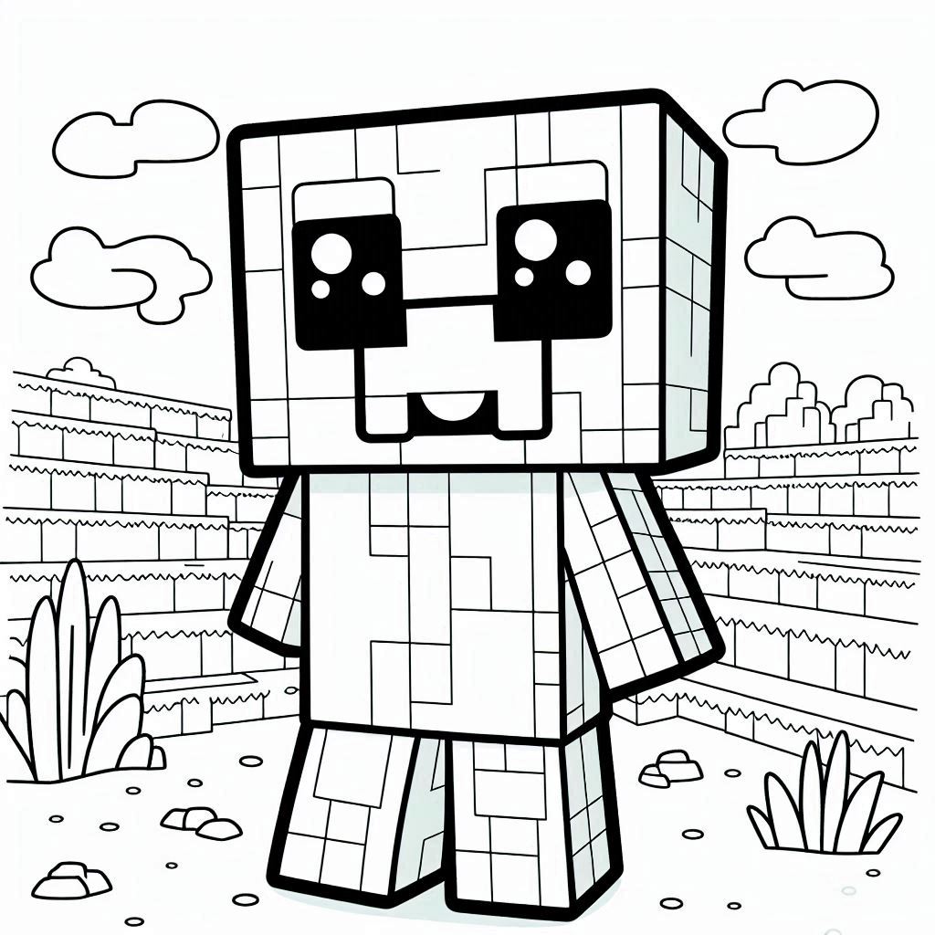 Minecraft kleurplaat voor kinderen63