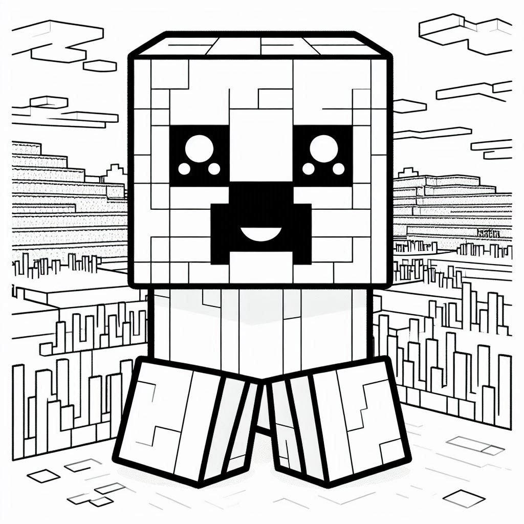 Minecraft kleurplaat voor kinderen64