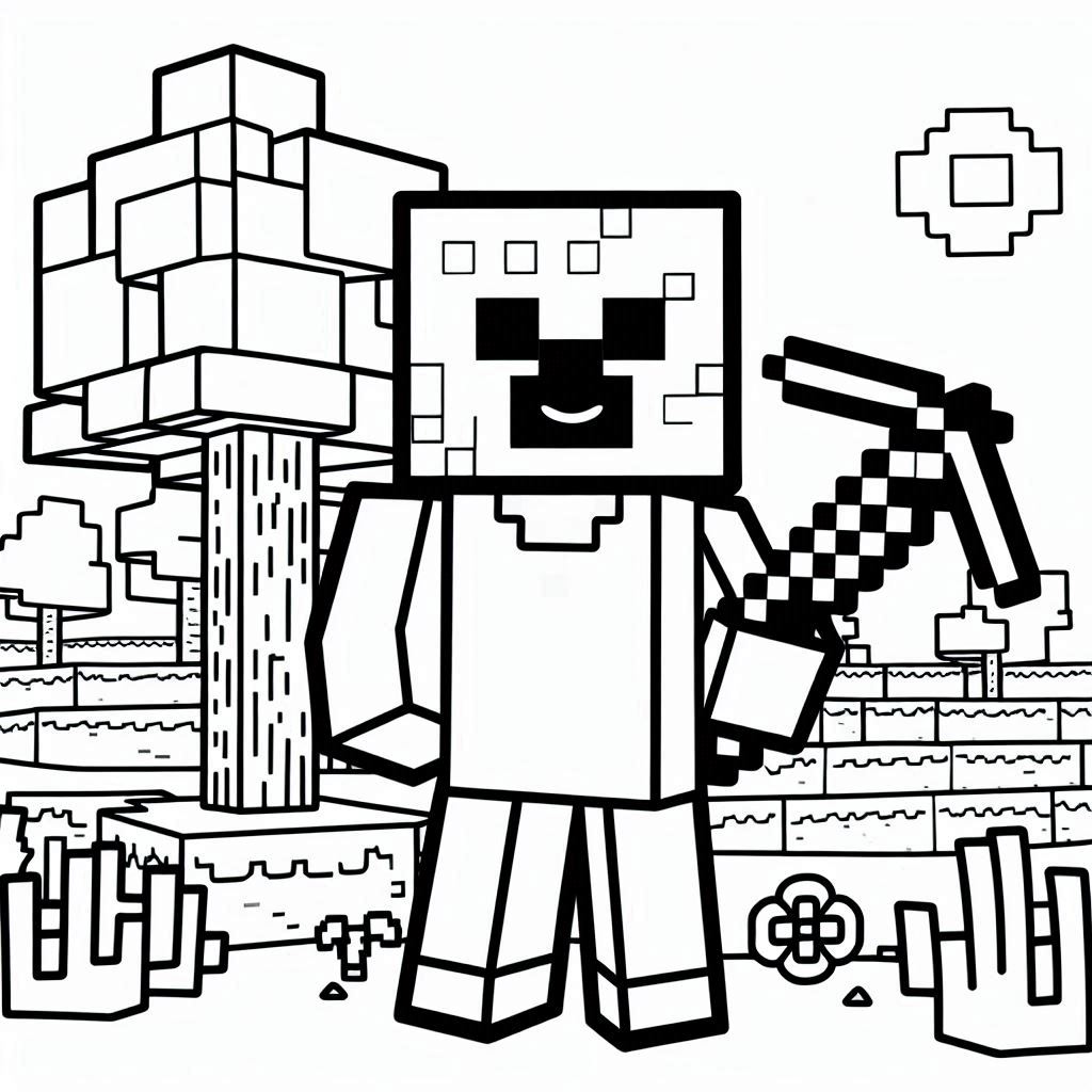 Minecraft kleurplaat voor kinderen66