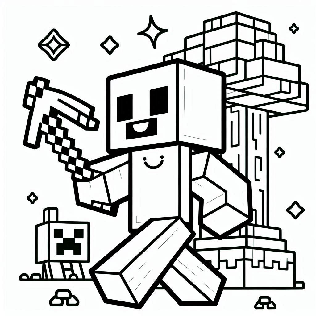 Minecraft kleurplaat voor kinderen9