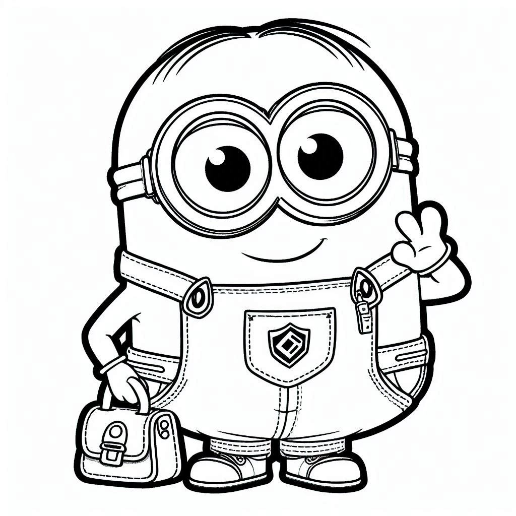 Minions kleurplaat – Minions in Overalls4