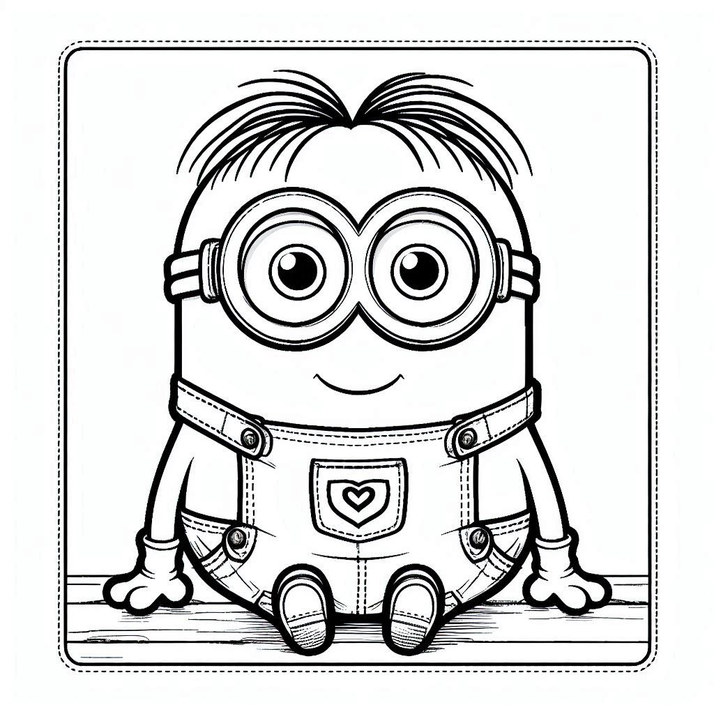 Minions kleurplaat – Minions in Overalls5