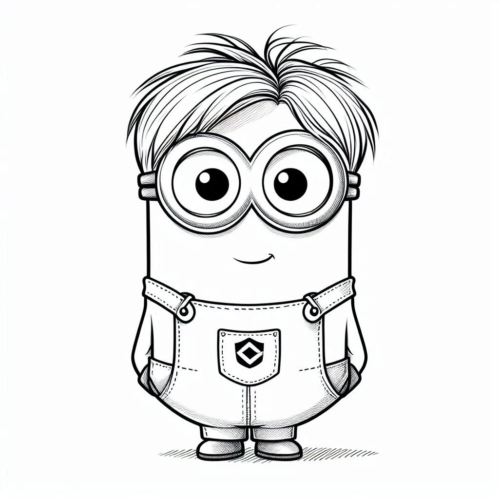 Minions kleurplaat – Minions in Overalls8