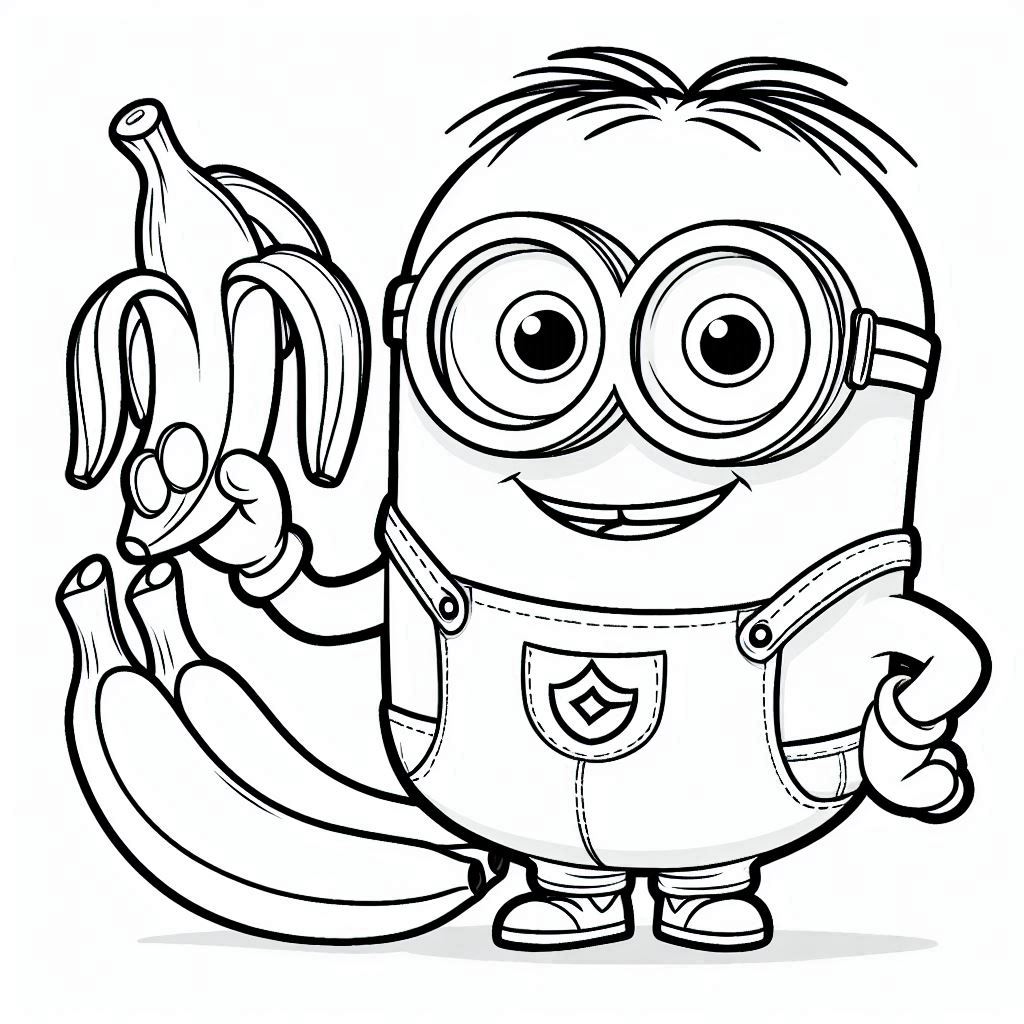 Minions kleurplaat – Minions with a Banana1