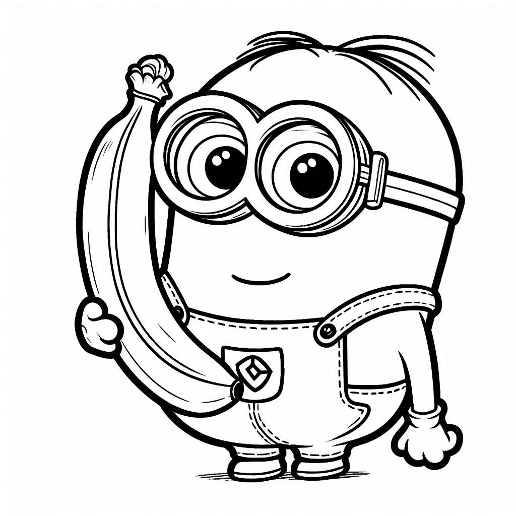 Minions kleurplaat – Minions with a Banana3