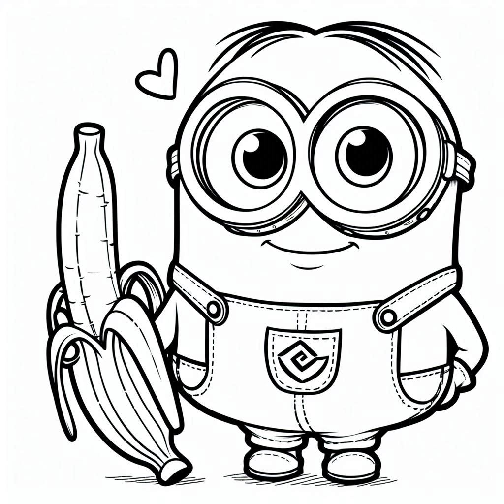 Minions kleurplaat – Minions with a Banana5