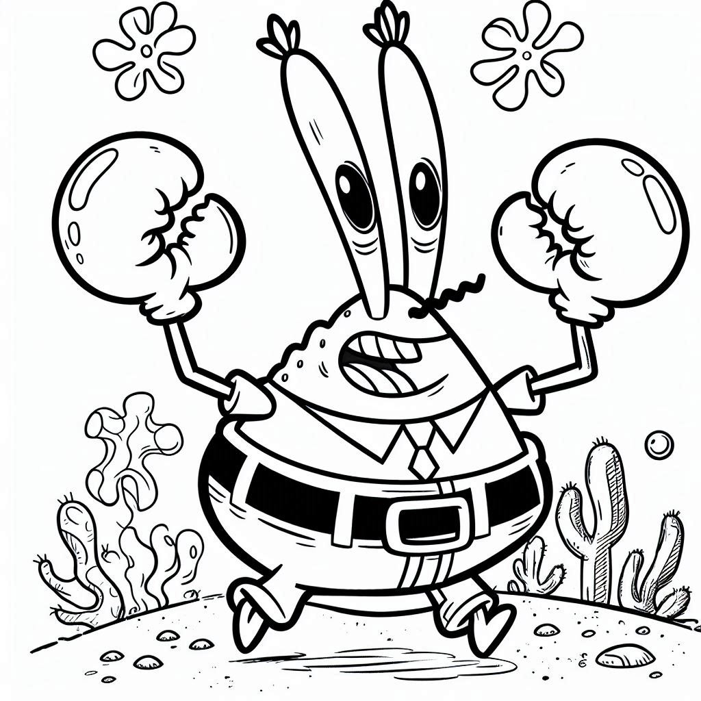 Mr Krabs kleurplaat5