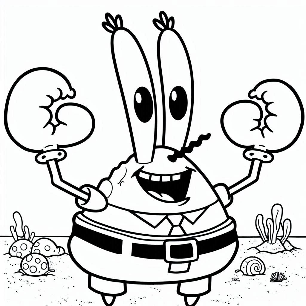 Mr Krabs kleurplaat6