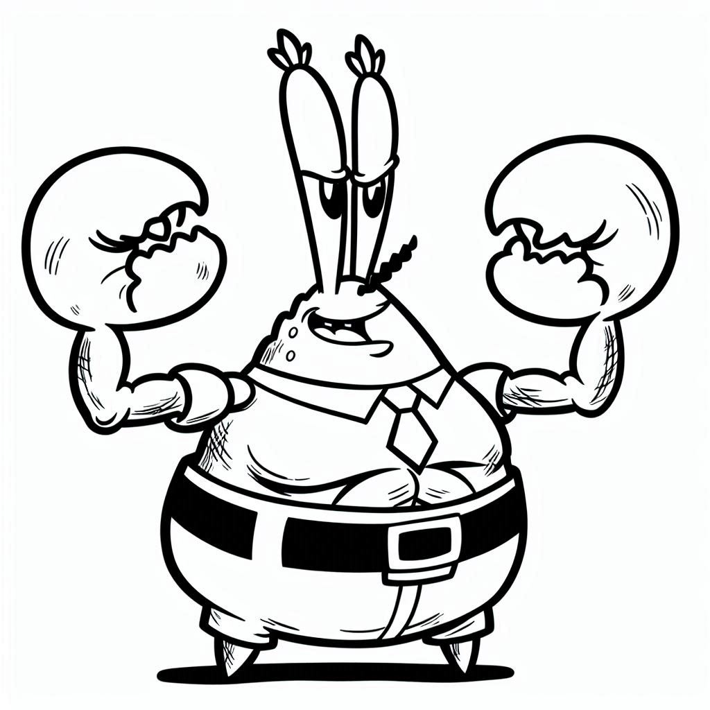 Mr Krabs kleurplaat7