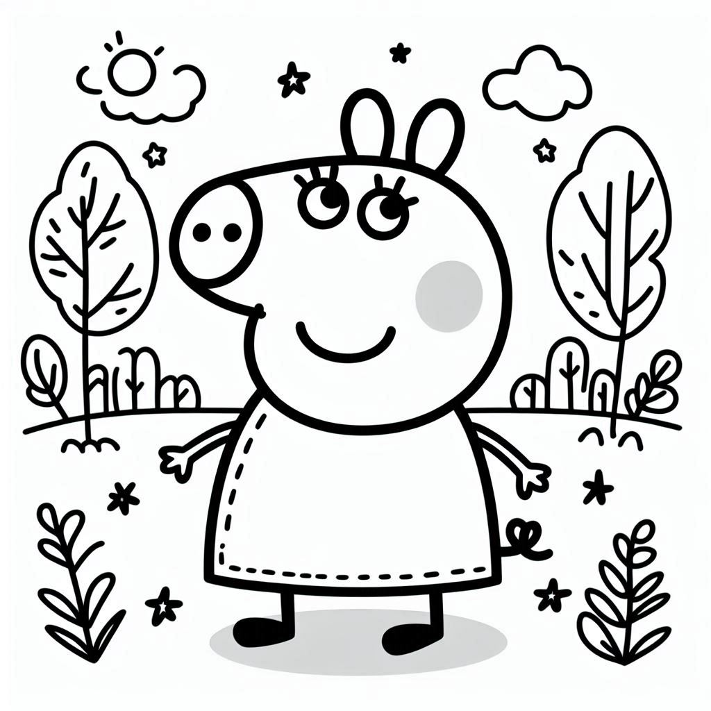 Peppa Pig kleurplaat van Kleur v Kind10