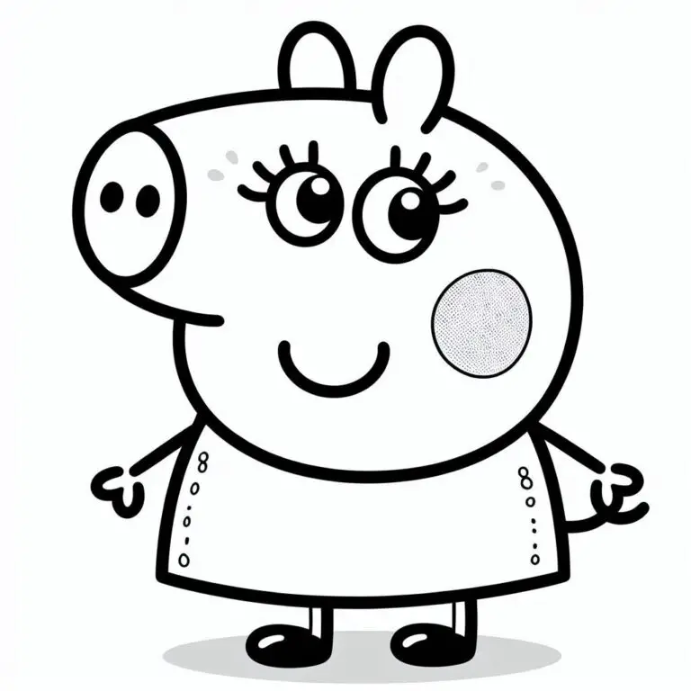 60+ Peppa Pig de colorat pentru copii (Desene imprimabile)