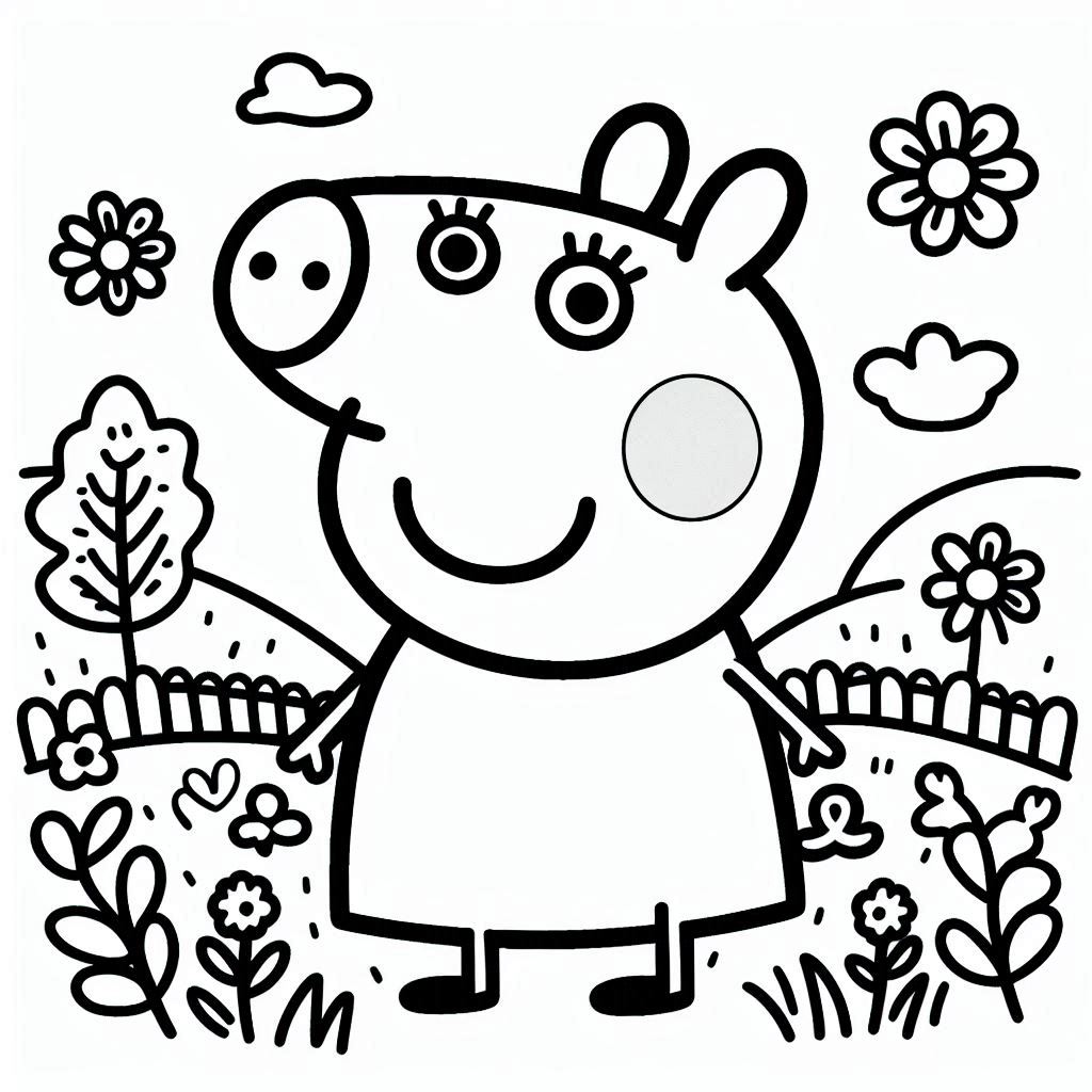 Peppa Pig kleurplaat van Kleur v Kind6