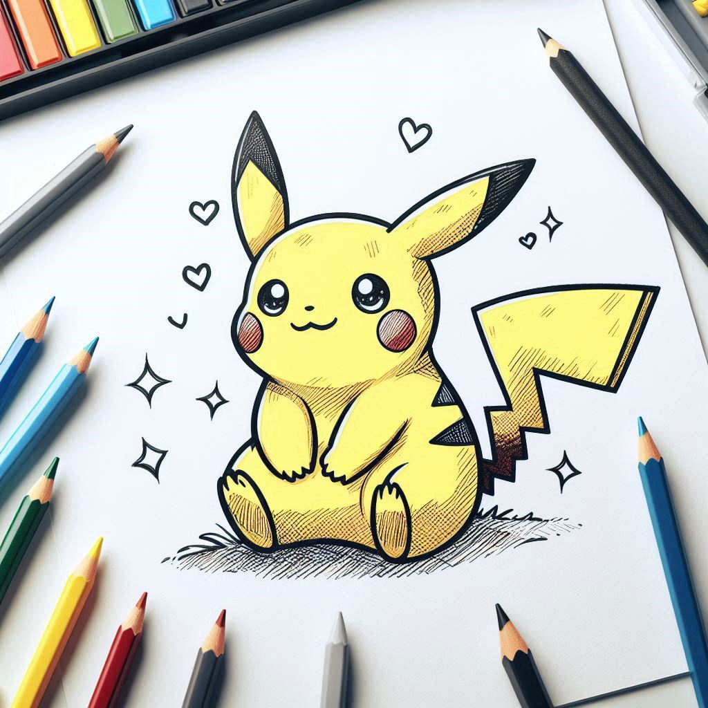 Pikachu kleurplaat thumbnail