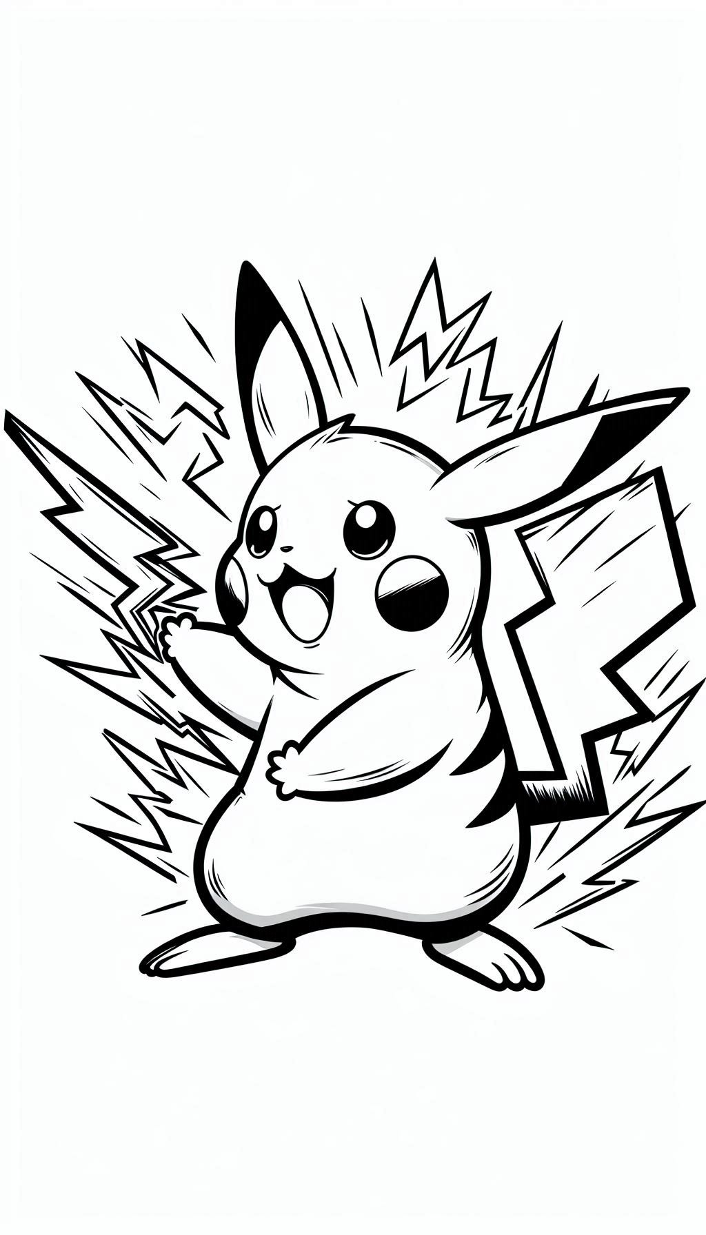 Pikachu met bliksemschichten