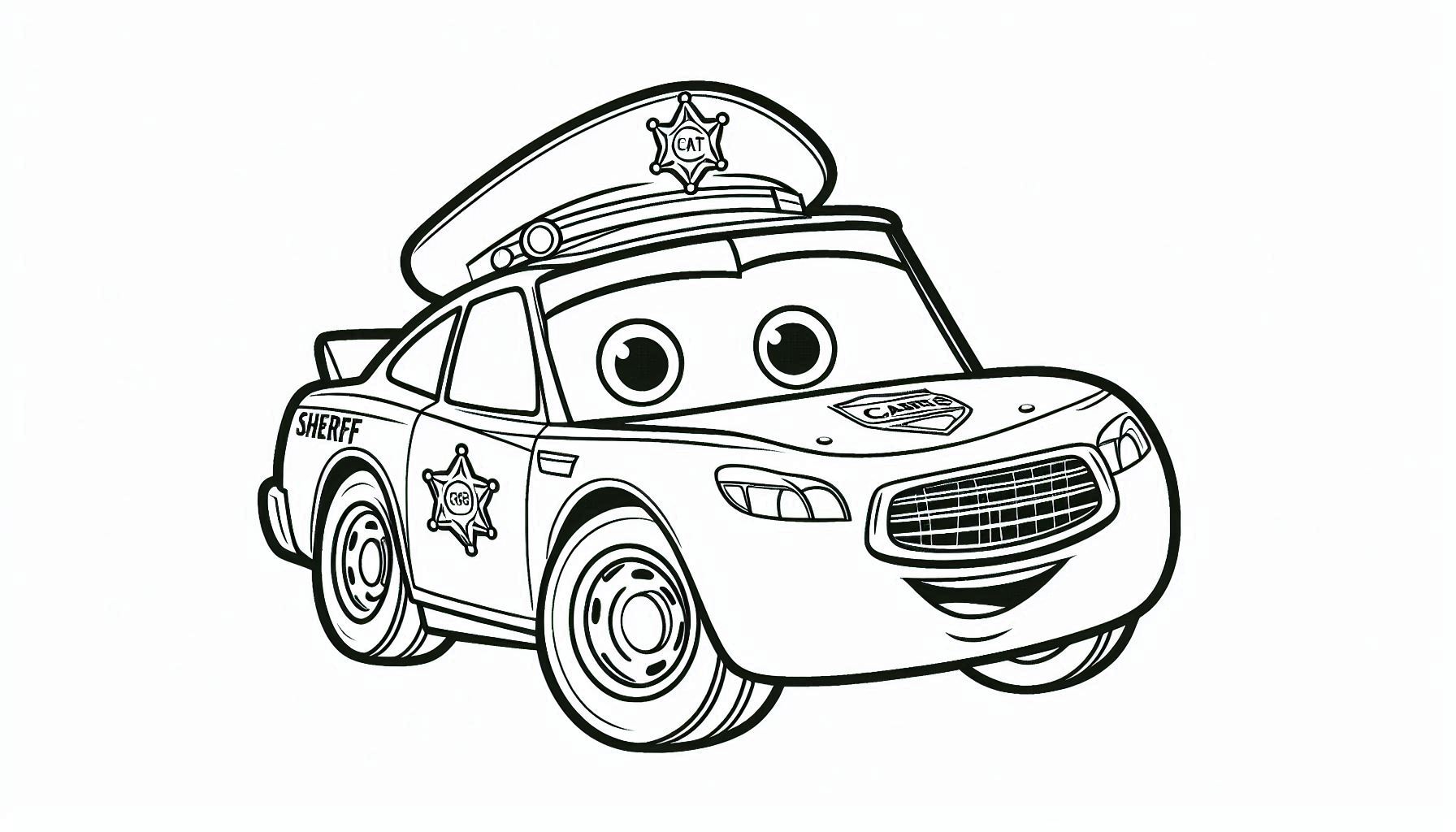 Sheriff – cars kleurplaat