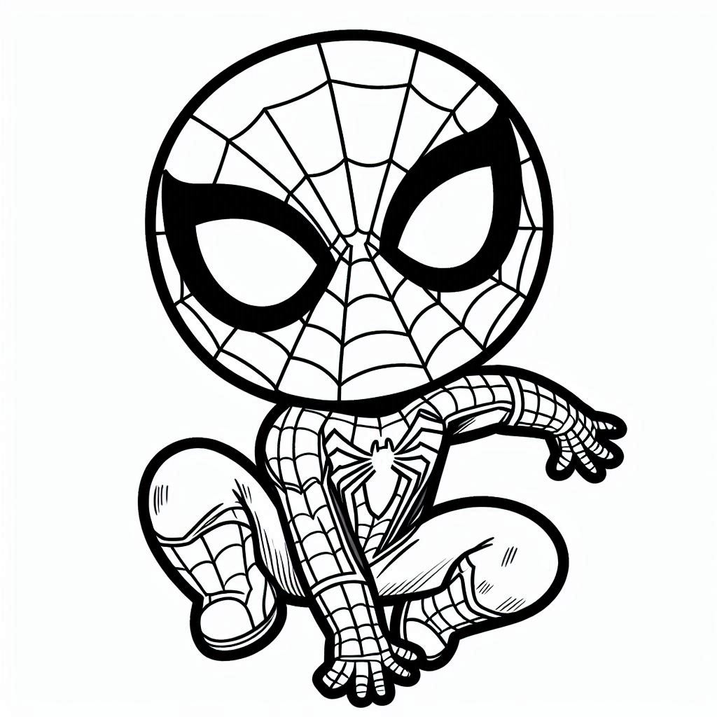 Spidey kleurplaat voor kinderen1