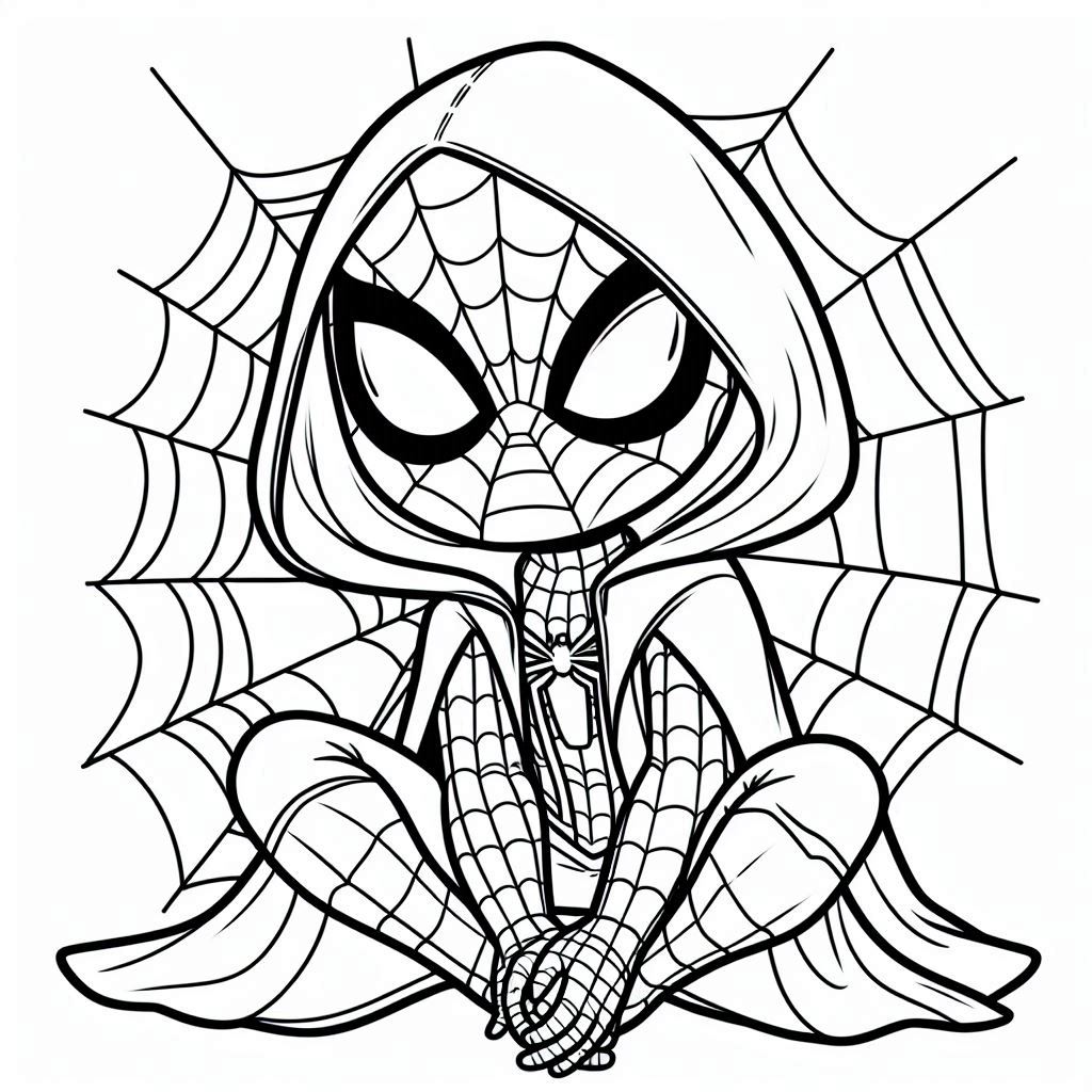 Spidey kleurplaat voor kinderen12