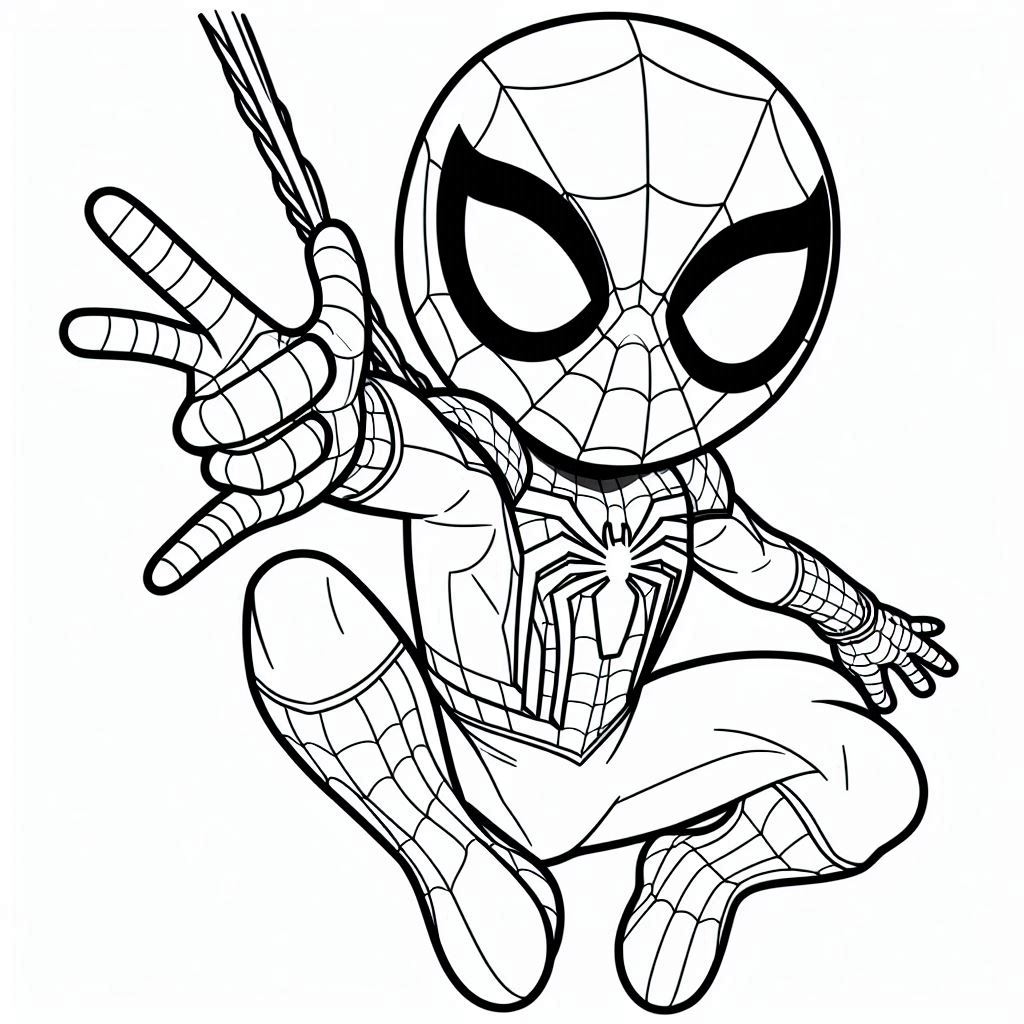 Spidey kleurplaat voor kinderen2