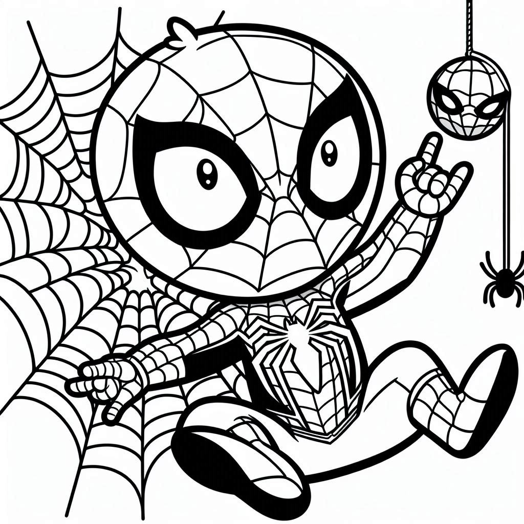 Spidey kleurplaat voor kinderen3