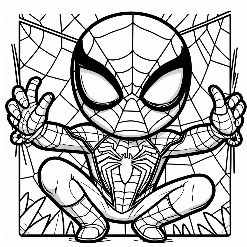 Spidey kleurplaat voor kinderen4